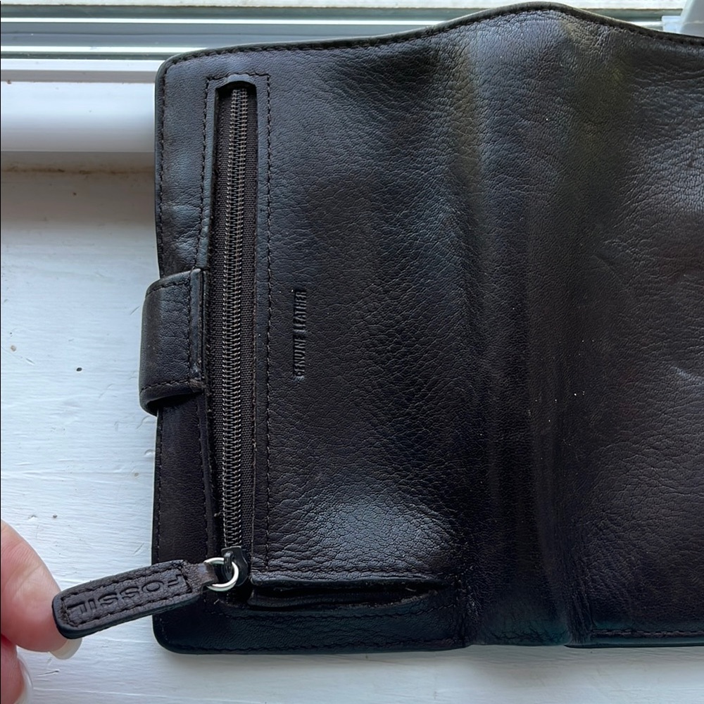 Fossil Dark Leather Wallet with Buckle - Picture 4 of 5